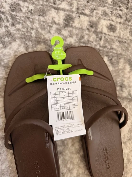 CROCS Brown Miami Toe Loop Sandal - Picture 2 of 2